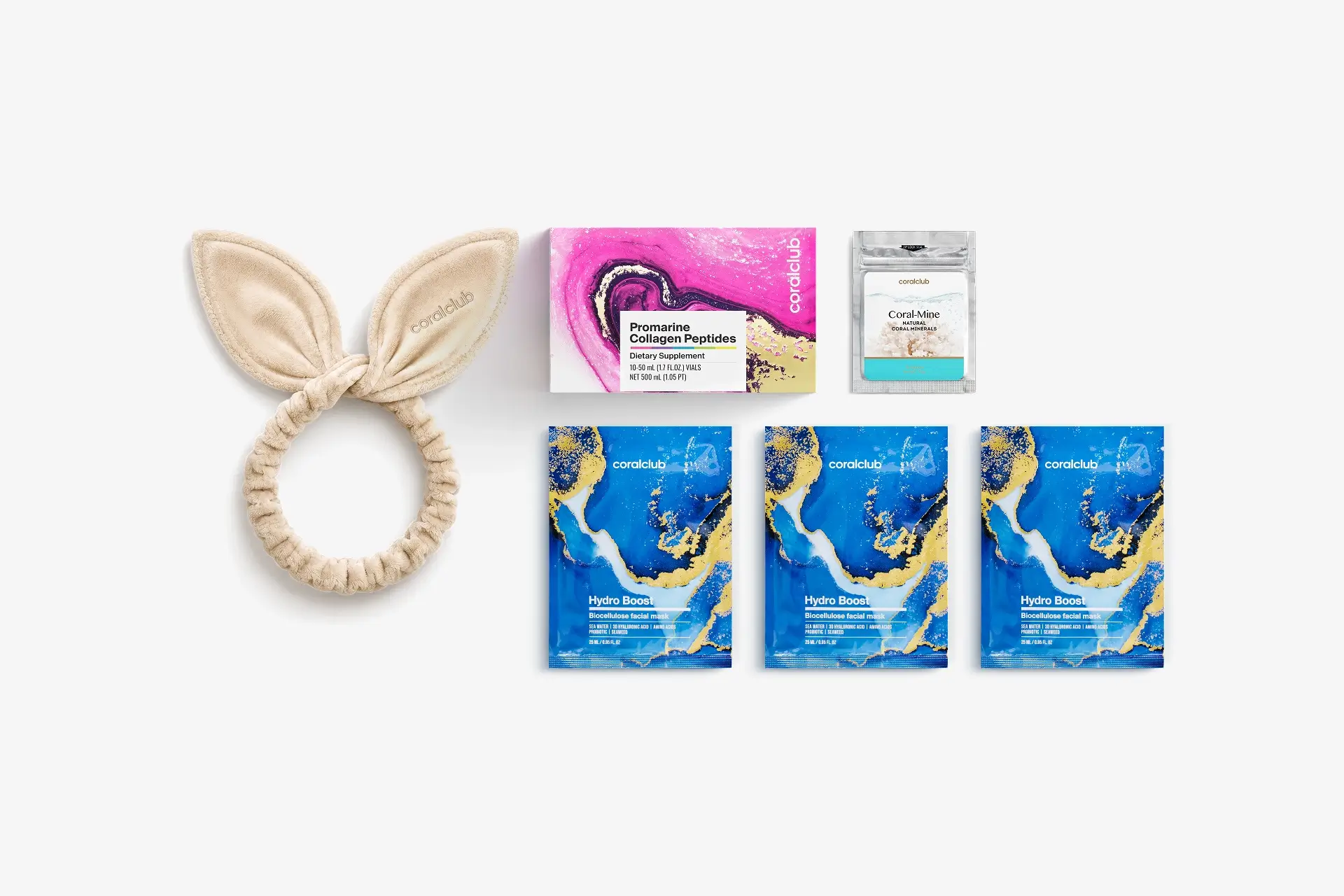In & Out Starter Pack Promarine Collagen Peptides (10 vials) + Hydro Boost Facial Mask (3 pcs.)