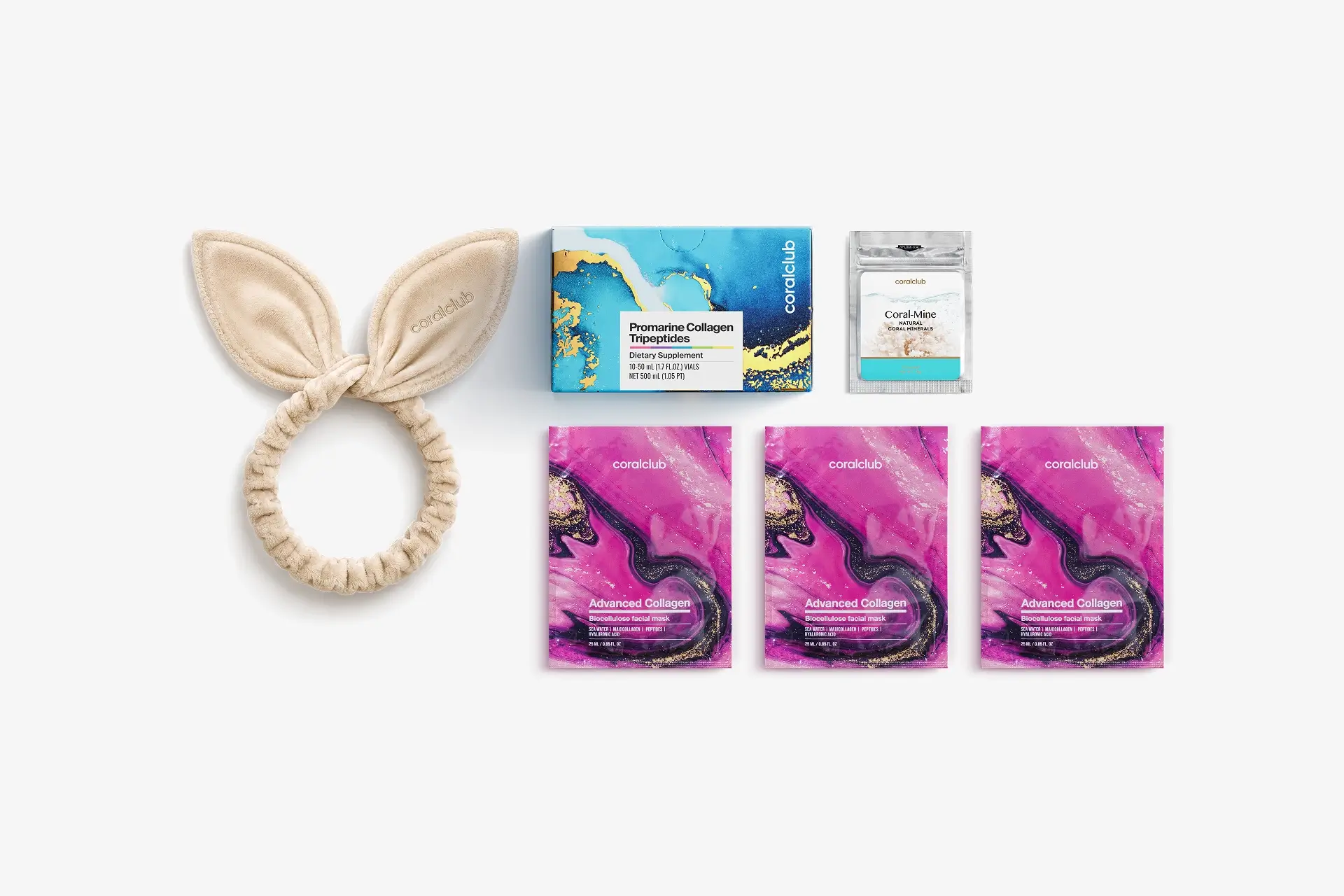 In & Out Starter Pack Promarine Collagen Tripeptides (10 vials) + Advanced Collagen Facial Mask (3 pcs.)
