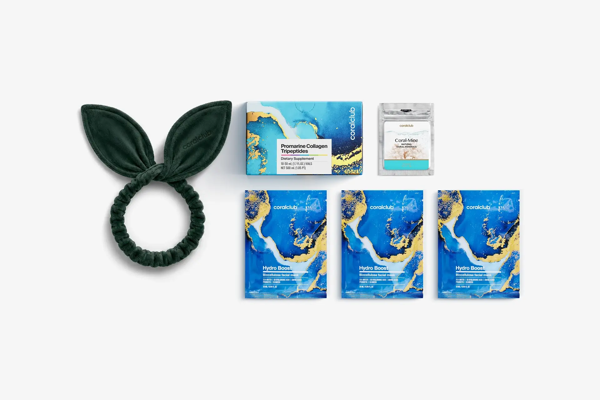 In & Out Starter Pack Promarine Collagen Tripeptides (10 vials) + Hydro Boost Facial Mask (3 pcs.)