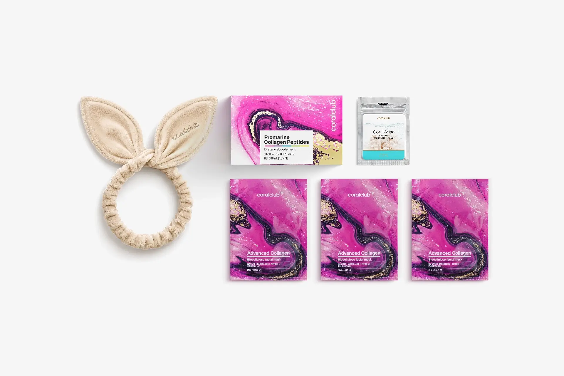 In & Out Starter Pack Promarine Collagen Peptides (10 vials) + Advanced Collagen Facial Mask (3 pcs.)