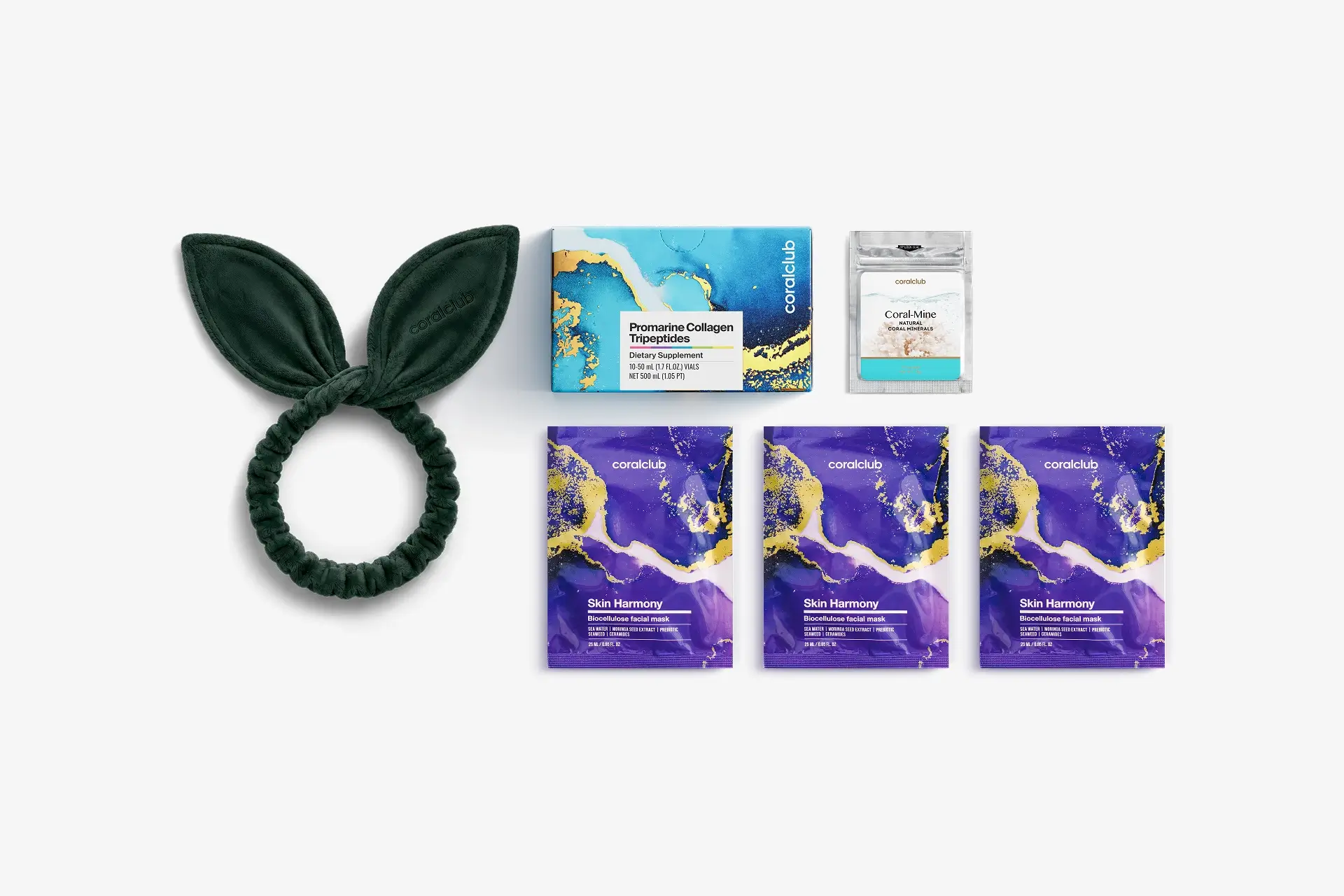 In & Out Starter Pack Promarine Collagen Tripeptides (10 vials) + Skin Harmony Facial Mask (3 pcs.)