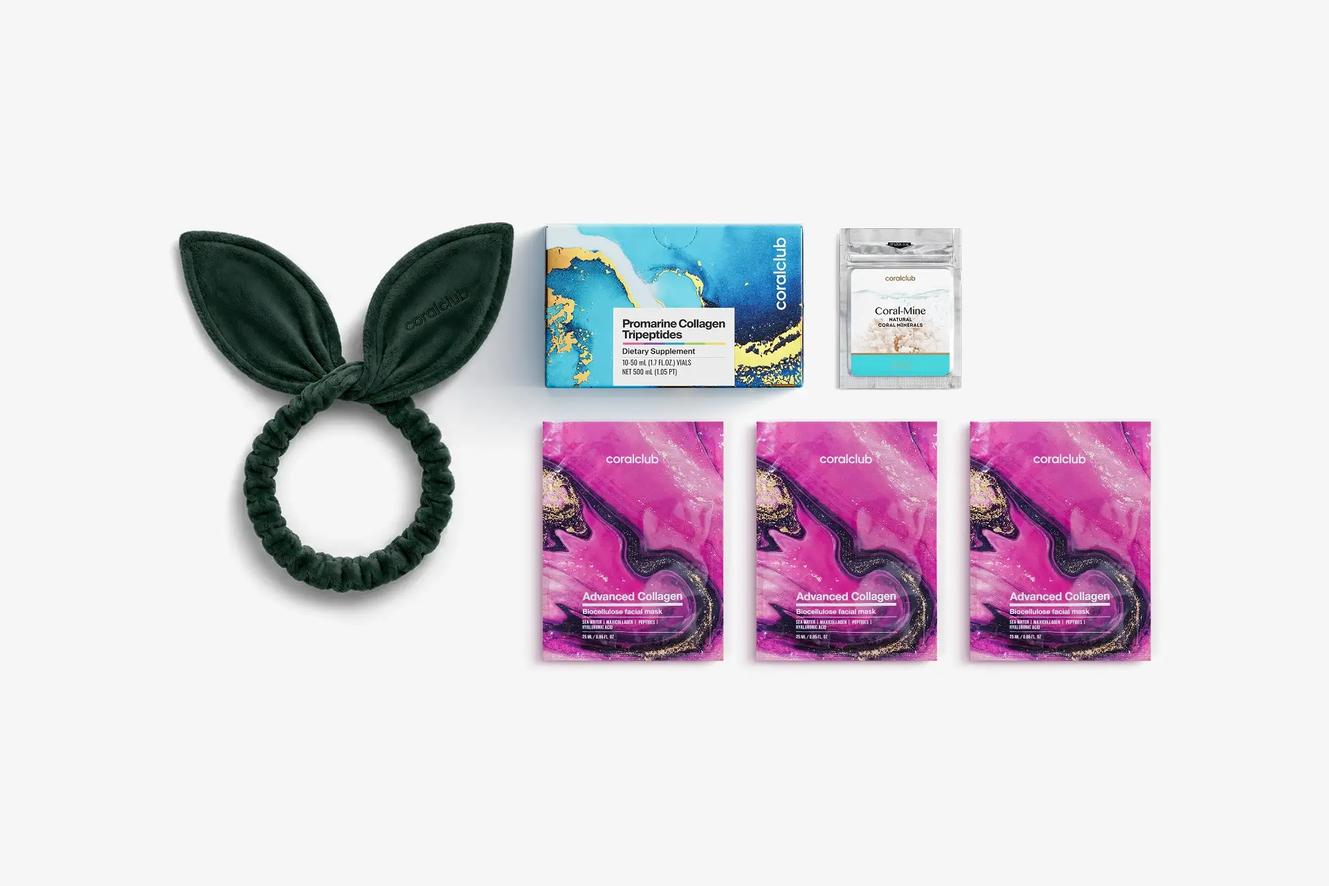 In & Out Starter Pack Promarine Collagen Tripeptides (10 vials) + Advanced Collagen Facial Mask (3 pcs.)